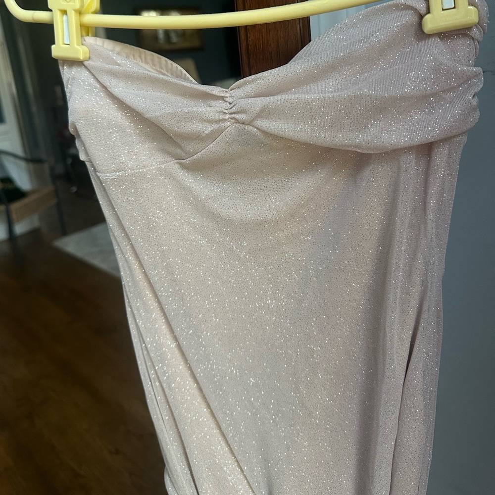 Shimmer Nude Strapless Evening Gown Small Angel Lane Clothing Small - Picture 6 of 8